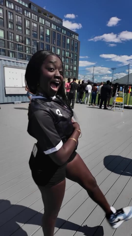 A guest enjoying an outdoor brand event